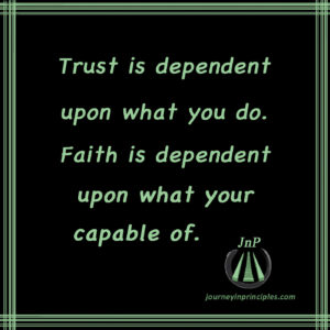 Faith is spiritual, trust is not.